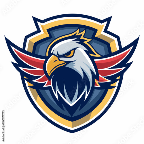 Eagle Illustration vector design, Eagle logo, icon Design, Colorful Eagle Head vector design