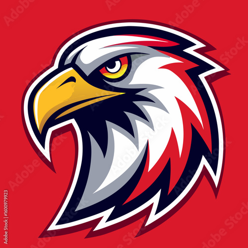 Eagle Illustration vector design, Eagle logo, icon Design, Colorful Eagle Head vector design