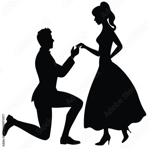 Man proposing to woman silhouette proposal engagement