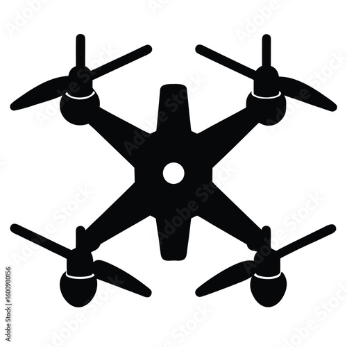 Quadcopter drone silhouette aerial vehicle rotorcraft