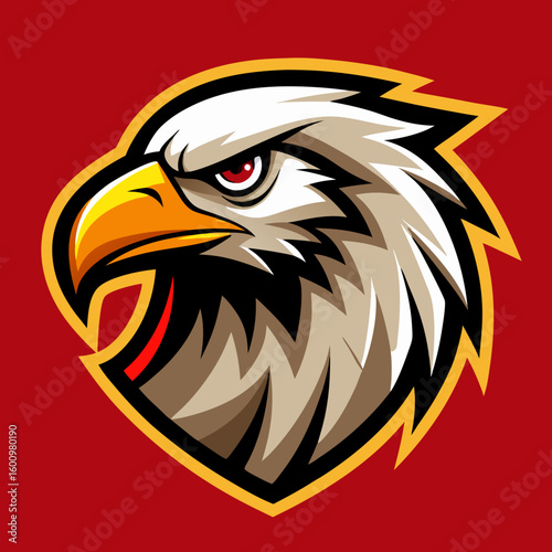 Eagle Illustration vector design, Eagle logo, icon Design, Colorful Eagle Head vector design