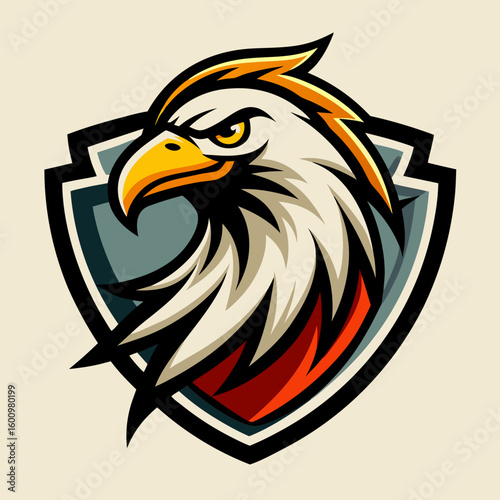Eagle Illustration vector design, Eagle logo, icon Design, Colorful Eagle Head vector design