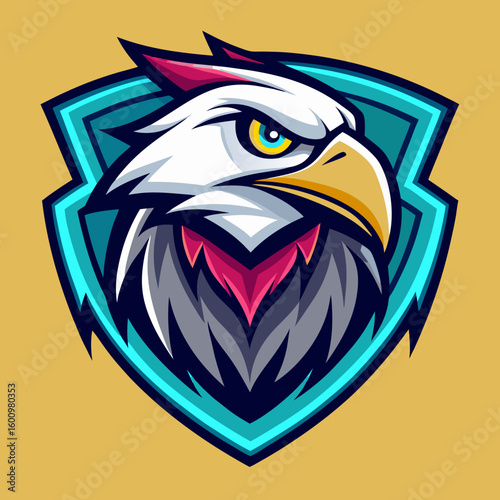 Eagle Illustration vector design, Eagle logo, icon Design, Colorful Eagle Head vector design