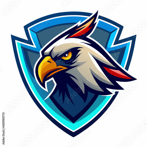 Eagle Illustration vector design, Eagle logo, icon Design, Colorful Eagle Head vector design