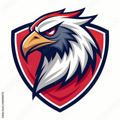 Eagle Illustration vector design, Eagle logo, icon Design, Colorful Eagle Head vector design
