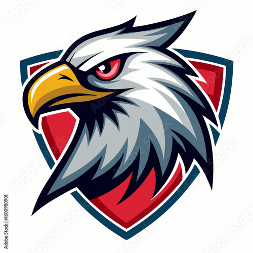 Eagle Illustration vector design, Eagle logo, icon Design, Colorful Eagle Head vector design