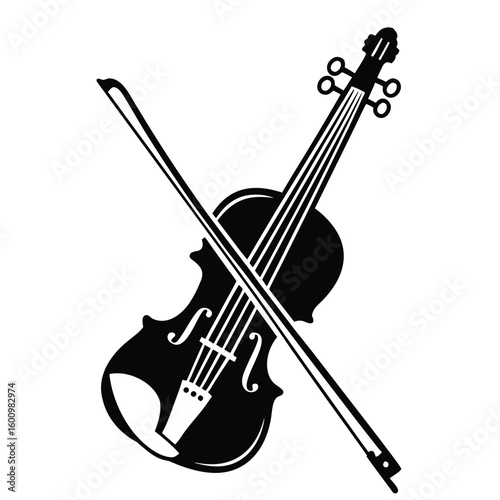 Acoustic Stringed Instrument with Bow and Four Strings for Melodious Music