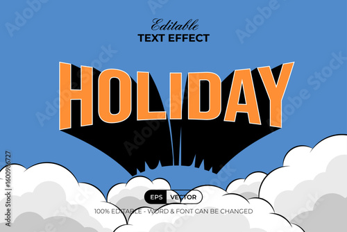 Holiday Editable Text Effect Long Shadow Style Design.