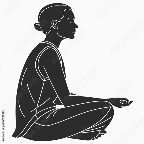 Woman meditating in comfortable seated posture for deep relaxation and inner peace