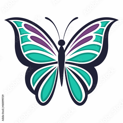 circle modern art flying butterfly logo design template illustration inspiration