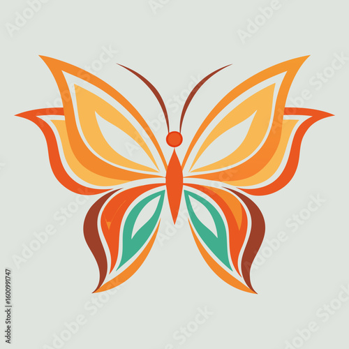 circle modern art flying butterfly logo design template illustration inspiration