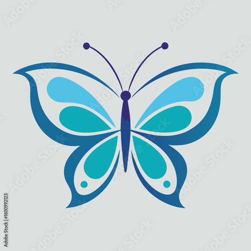 circle modern art flying butterfly logo design template illustration inspiration