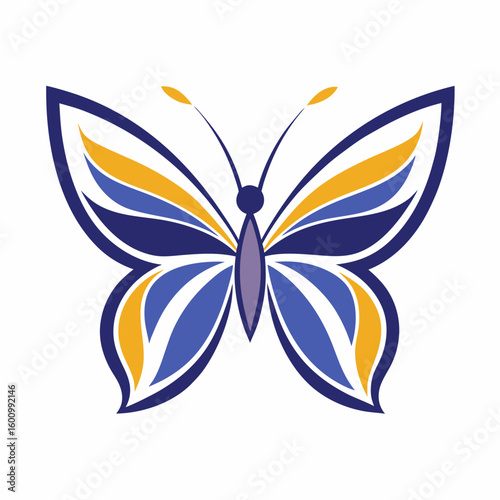 circle modern art flying butterfly logo design template illustration inspiration