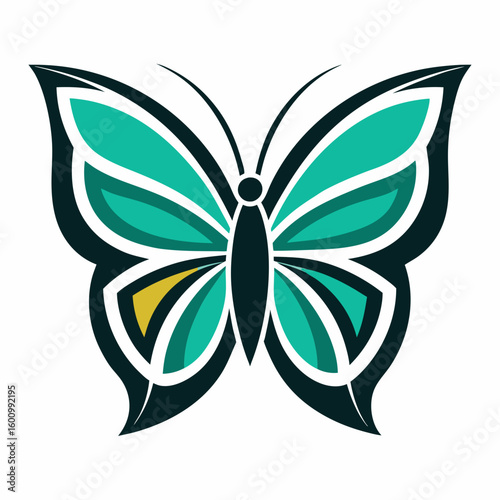 circle modern art flying butterfly logo design template illustration inspiration