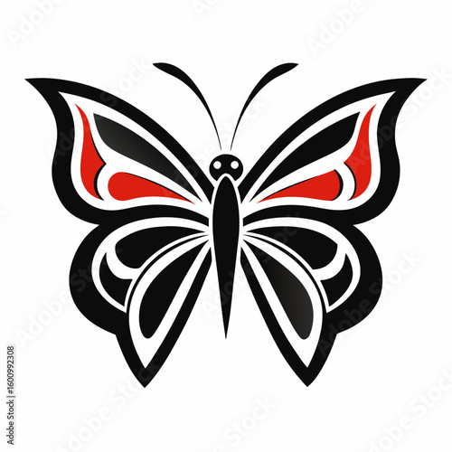 circle modern art flying butterfly logo design template illustration inspiration