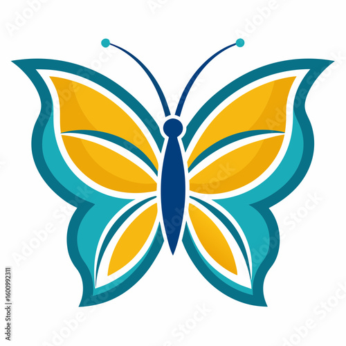 circle modern art flying butterfly logo design template illustration inspiration