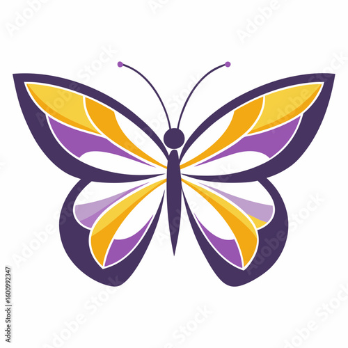 circle modern art flying butterfly logo design template illustration inspiration