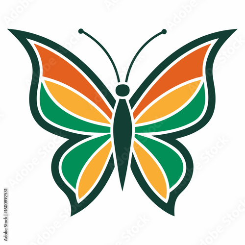 circle modern art flying butterfly logo design template illustration inspiration