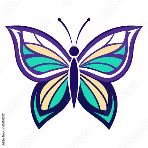 circle modern art flying butterfly logo design template illustration inspiration