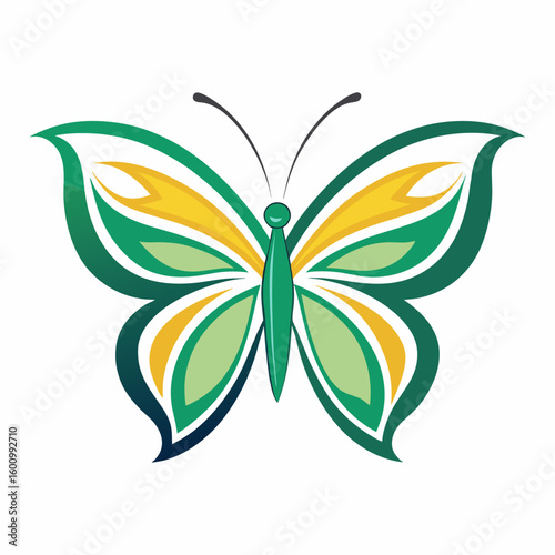 circle modern art flying butterfly logo design template illustration inspiration