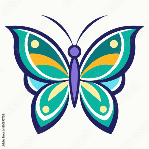 circle modern art flying butterfly logo design template illustration inspiration