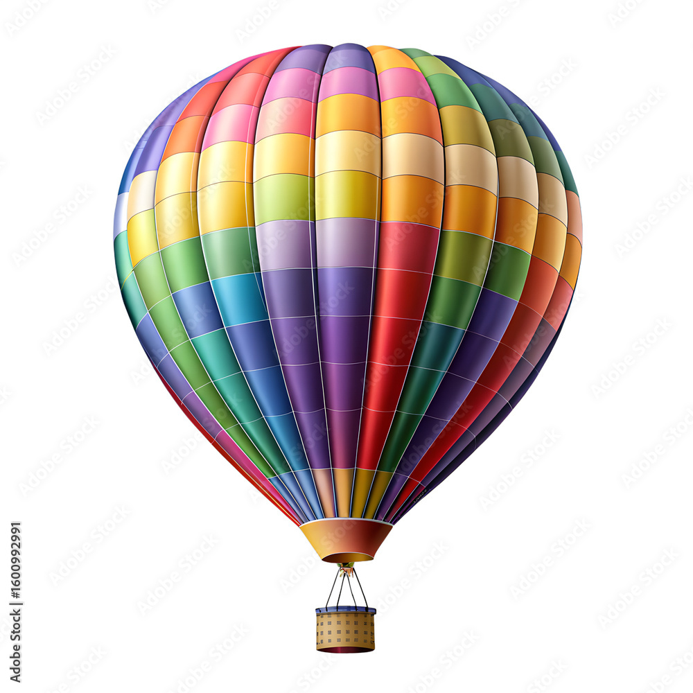 Obraz premium colorful hot air balloon isolated on transparent background