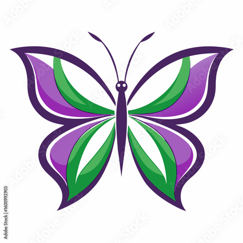 circle modern art flying butterfly logo design template illustration inspiration