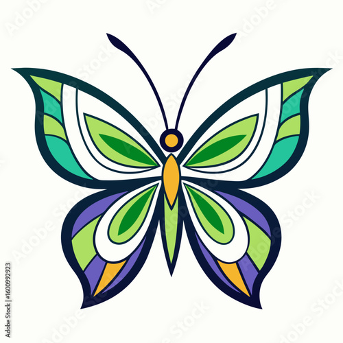 circle modern art flying butterfly logo design template illustration inspiration