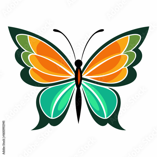 circle modern art flying butterfly logo design template illustration inspiration