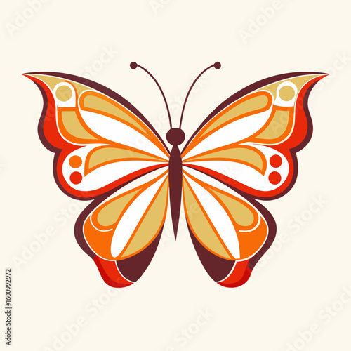 circle modern art flying butterfly logo design template illustration inspiration