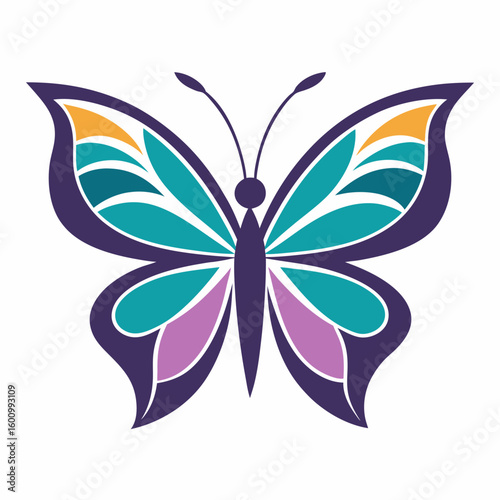 circle modern art flying butterfly logo design template illustration inspiration