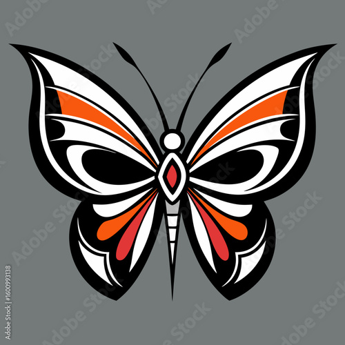 circle modern art flying butterfly logo design template illustration inspiration