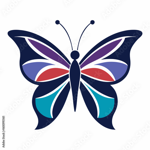 circle modern art flying butterfly logo design template illustration inspiration
