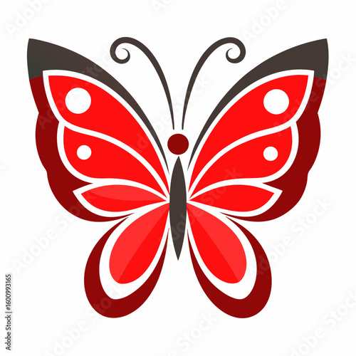 circle modern art flying butterfly logo design template illustration inspiration