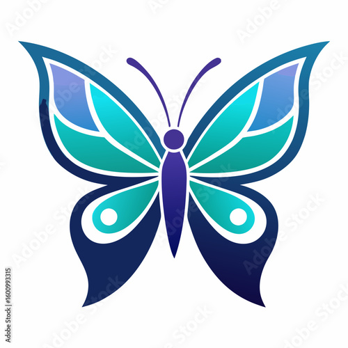 circle modern art flying butterfly logo design template illustration inspiration