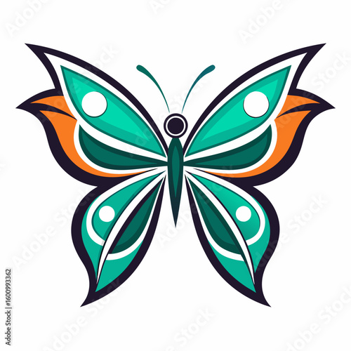 circle modern art flying butterfly logo design template illustration inspiration