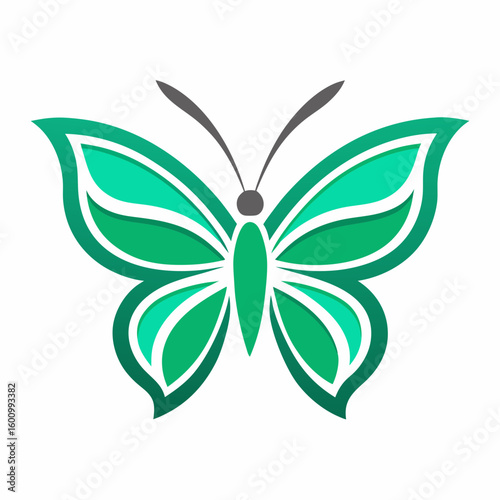 circle modern art flying butterfly logo design template illustration inspiration