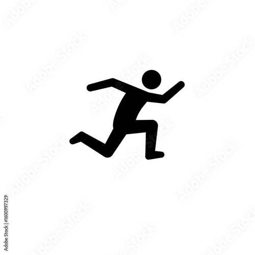 Black Silhouette Long Jumper Mid-Air Athletic Feat