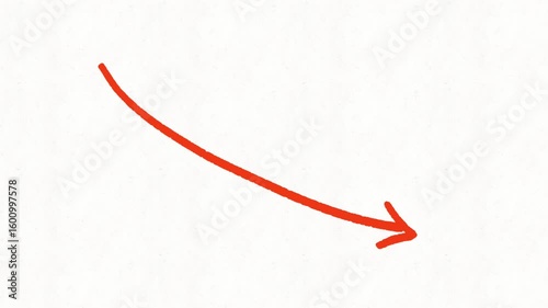 Hand drawn arrow on black background in scribble loop style