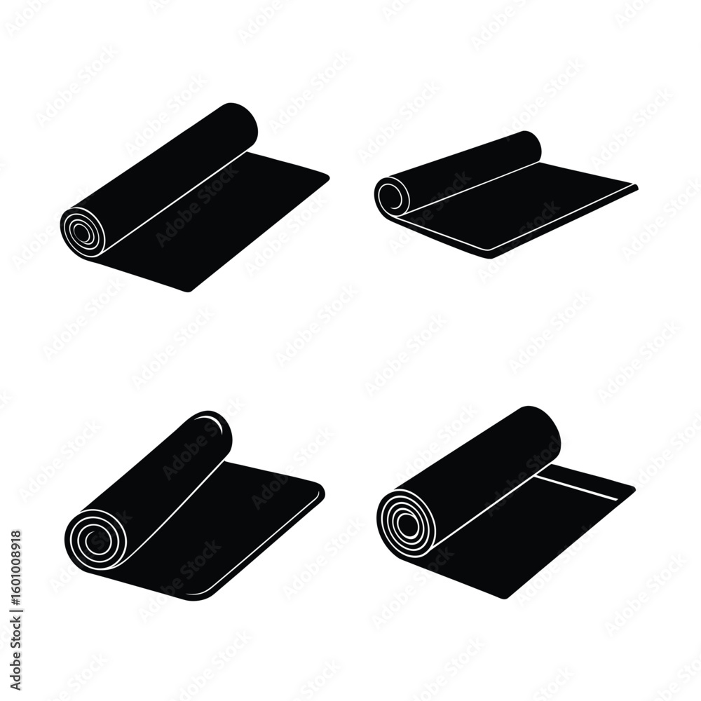 Obraz premium Set of Ground Mat Silhouettes – Vector Clipart for Outdoor & Camping Projects