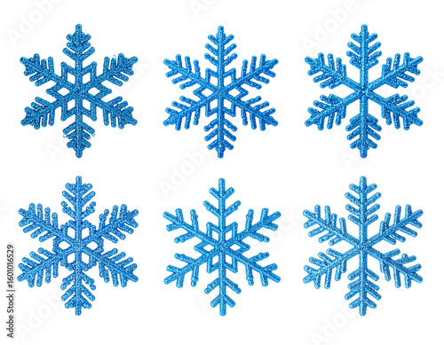 set of snowflakes isolated 