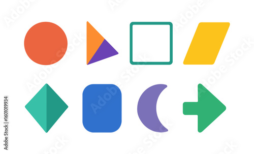 Colorful geometric shapes collection in flat design style Free Download Colorful geometric shapes collection in flat design style - GFXLoad