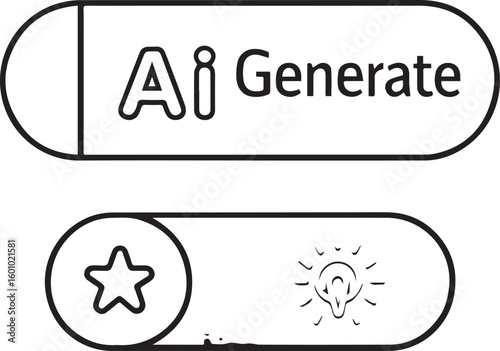 AI generates a button  icon and a vector