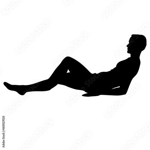 Casual Sitting Silhouette – Relaxed Human Vector Pose