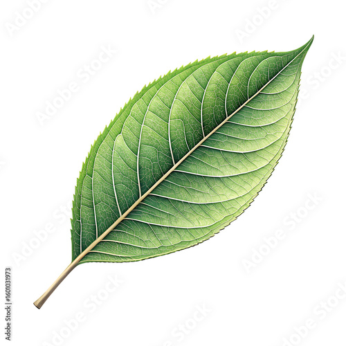 green leaf isolated on white