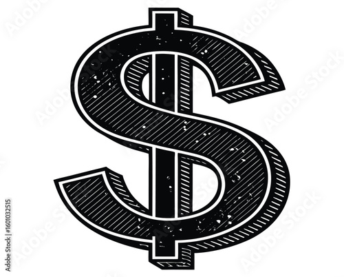 US dollar symbol icon on white background representing money and finance