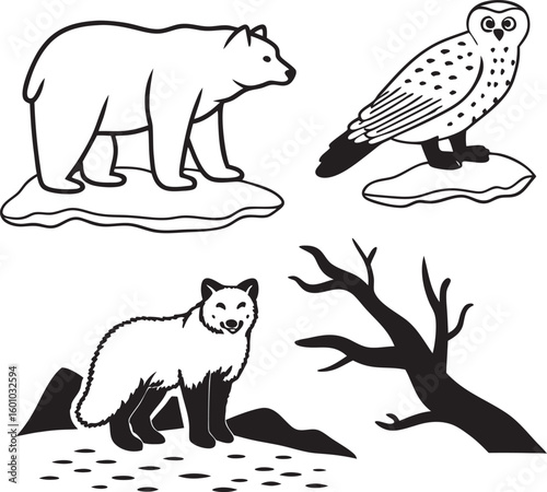 vector set of bear