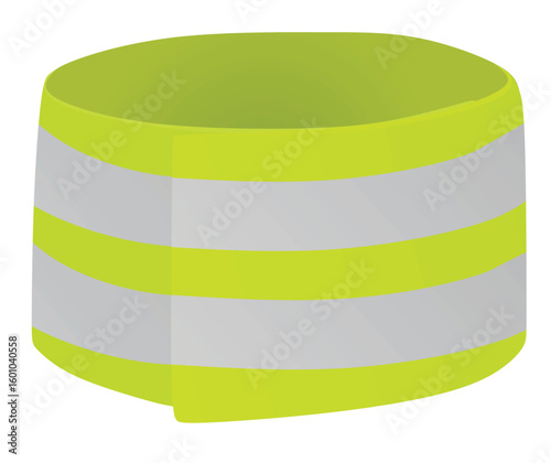 Yellow  reflective hand band. vector illustration