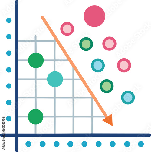 Data correlation scatter plot icon