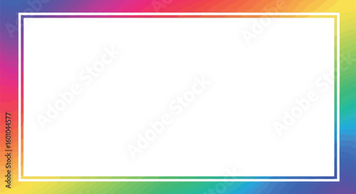 Rainbow gradient frame background for presentations and graphic design projects use